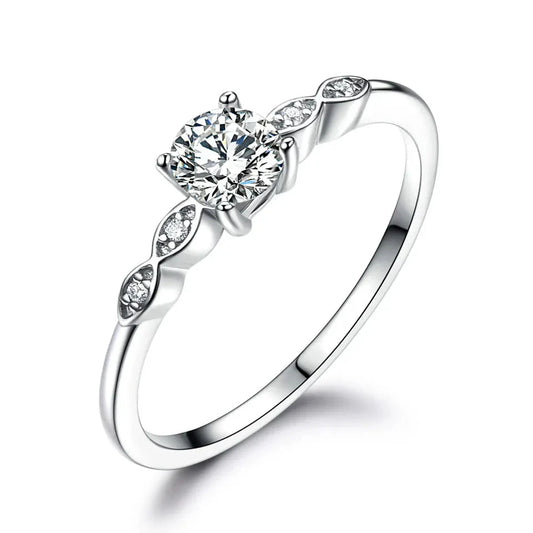 silver cubic zirconia ring​