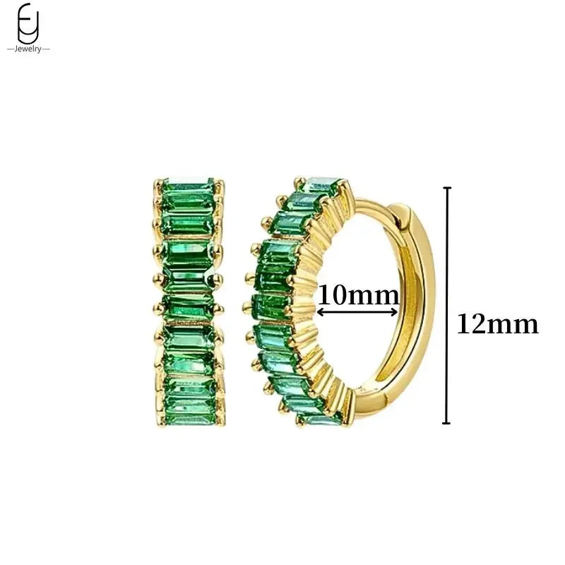 green hoop earrings​