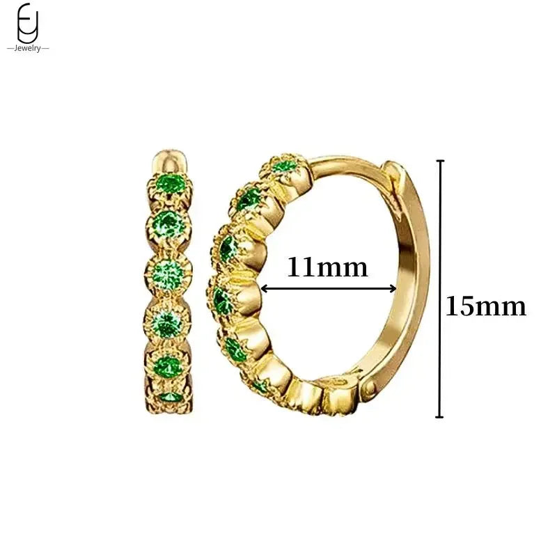 green hoop earrings​