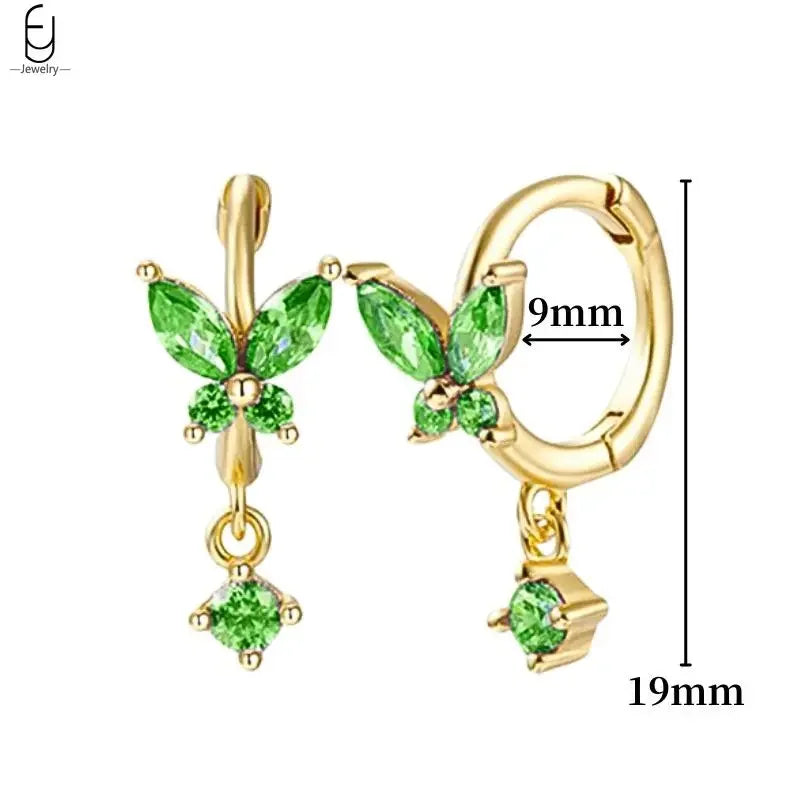 green hoop earrings​