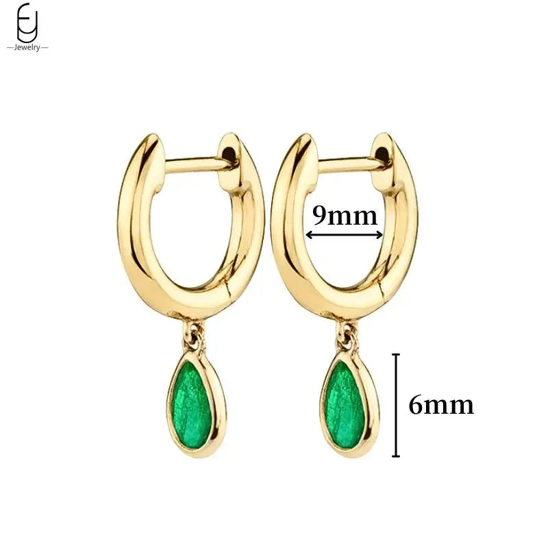 green hoop earrings​