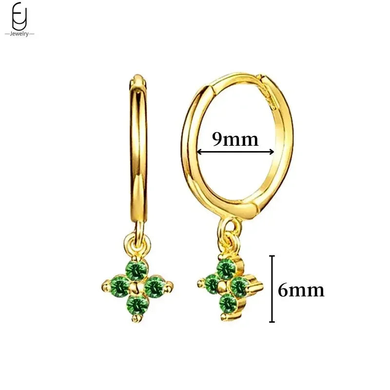 green hoop earrings​