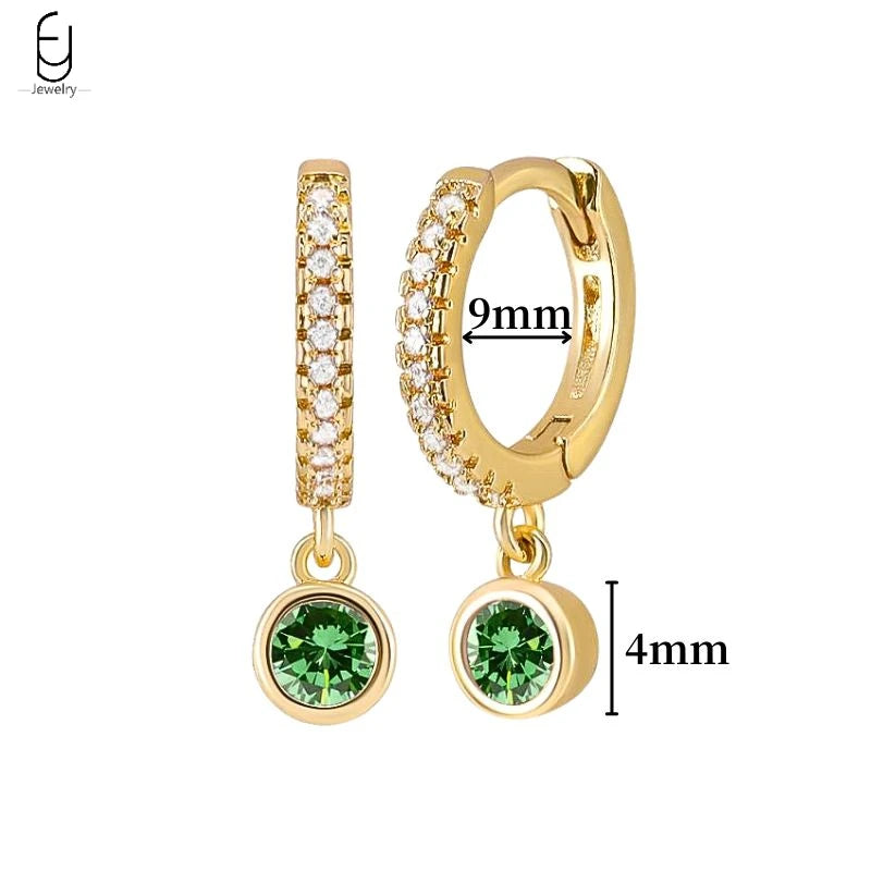 green hoop earrings​