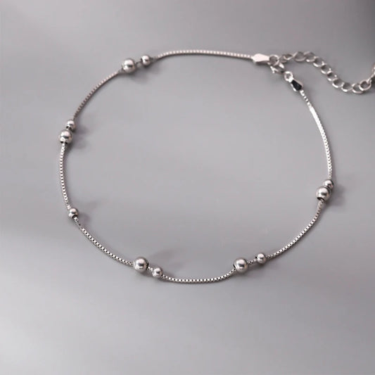 solid silver ankle chain