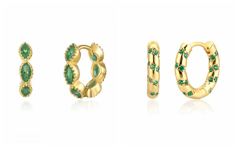 green hoop earrings​