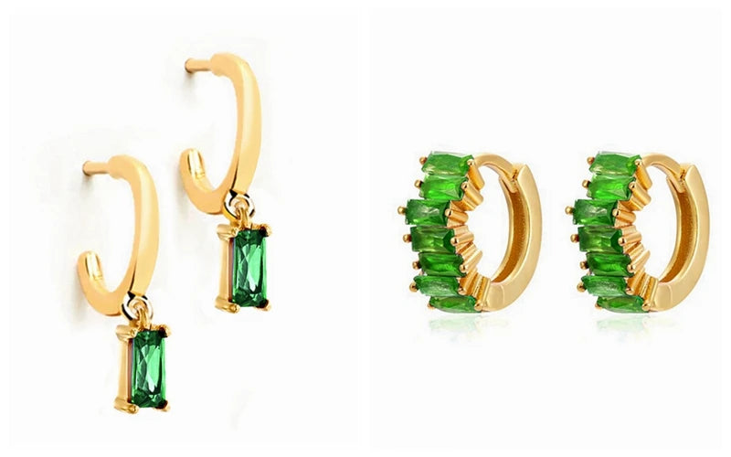 green hoop earrings​