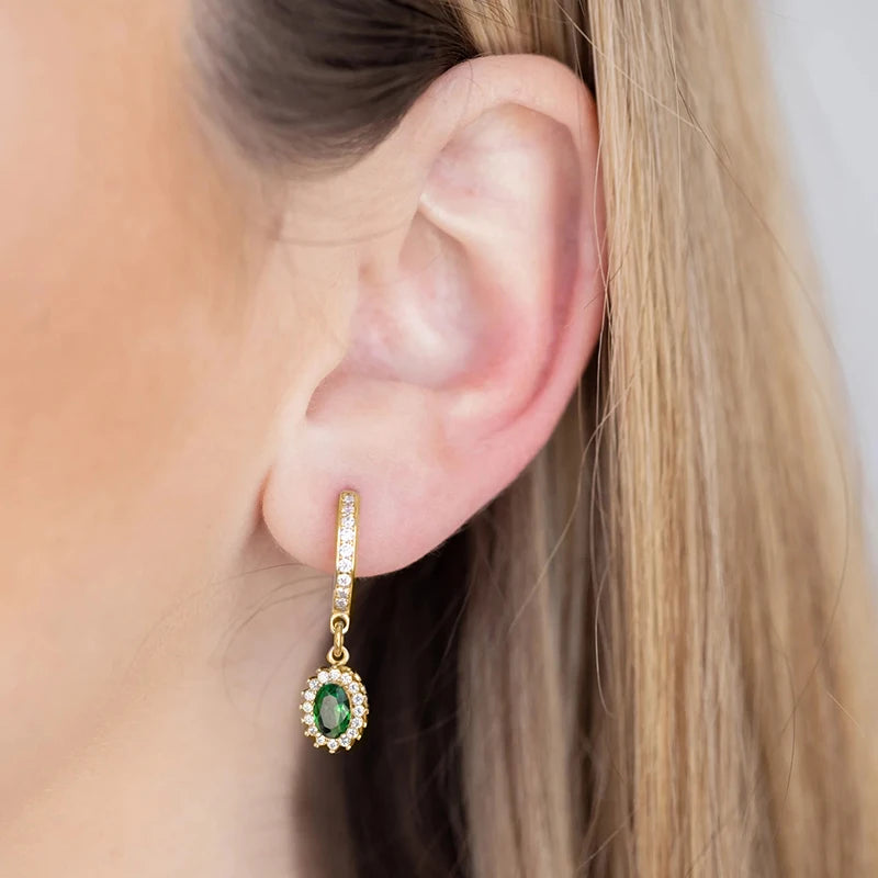 green hoop earrings​