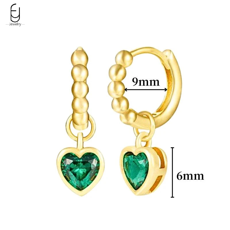 green hoop earrings​