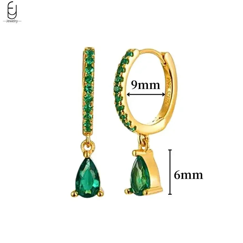 green hoop earrings​