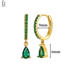 green hoop earrings​