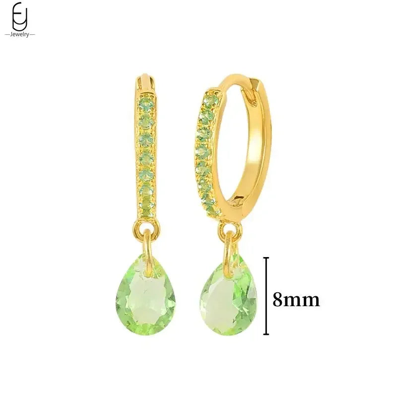 green hoop earrings​