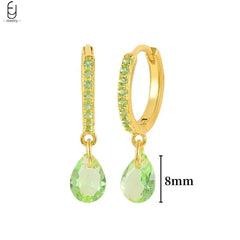 green hoop earrings​