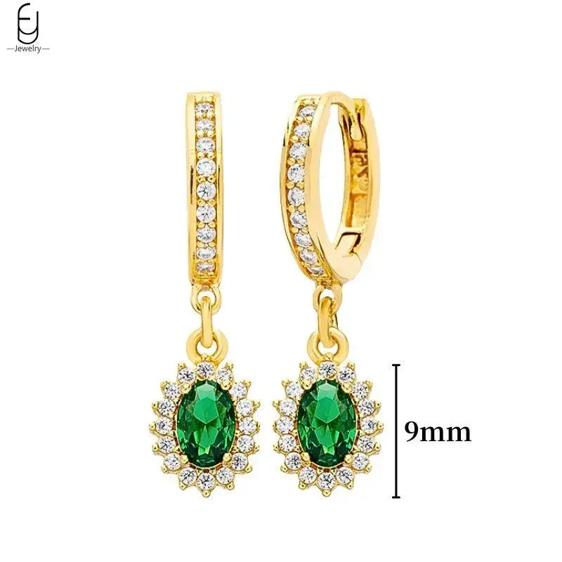 green hoop earrings​