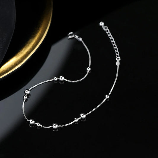 solid silver ankle chain