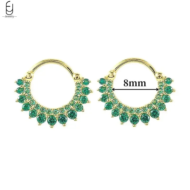 green hoop earrings​