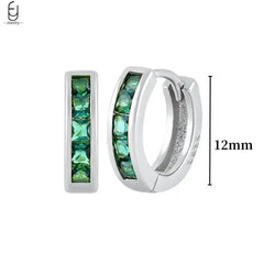 green hoop earrings​