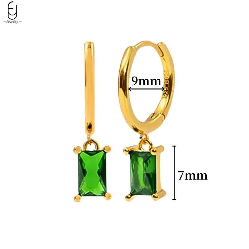 green hoop earrings​