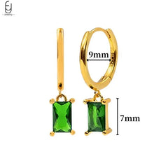 green hoop earrings​