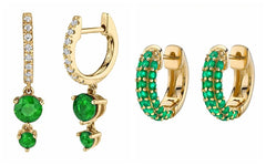 green hoop earrings​