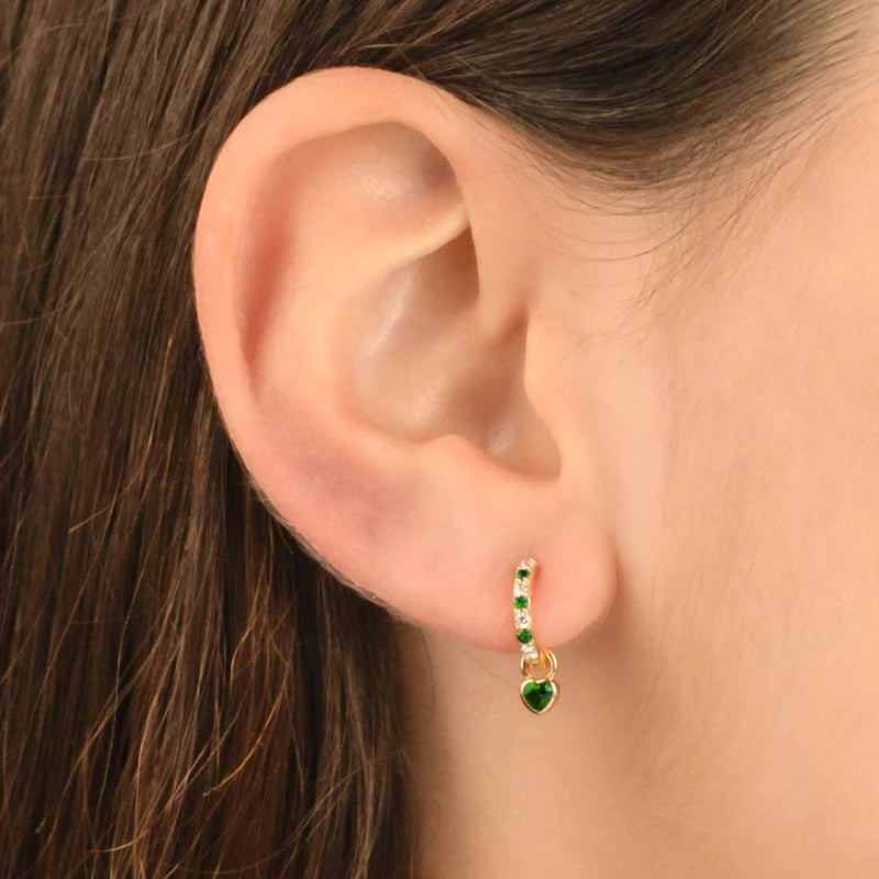 green hoop earrings​