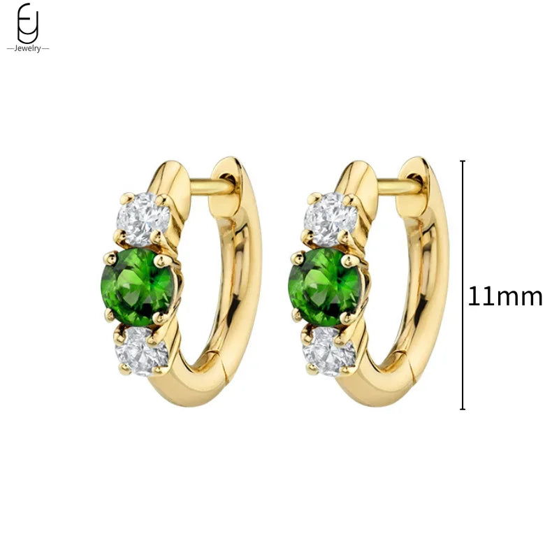 green hoop earrings​