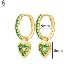 green hoop earrings​