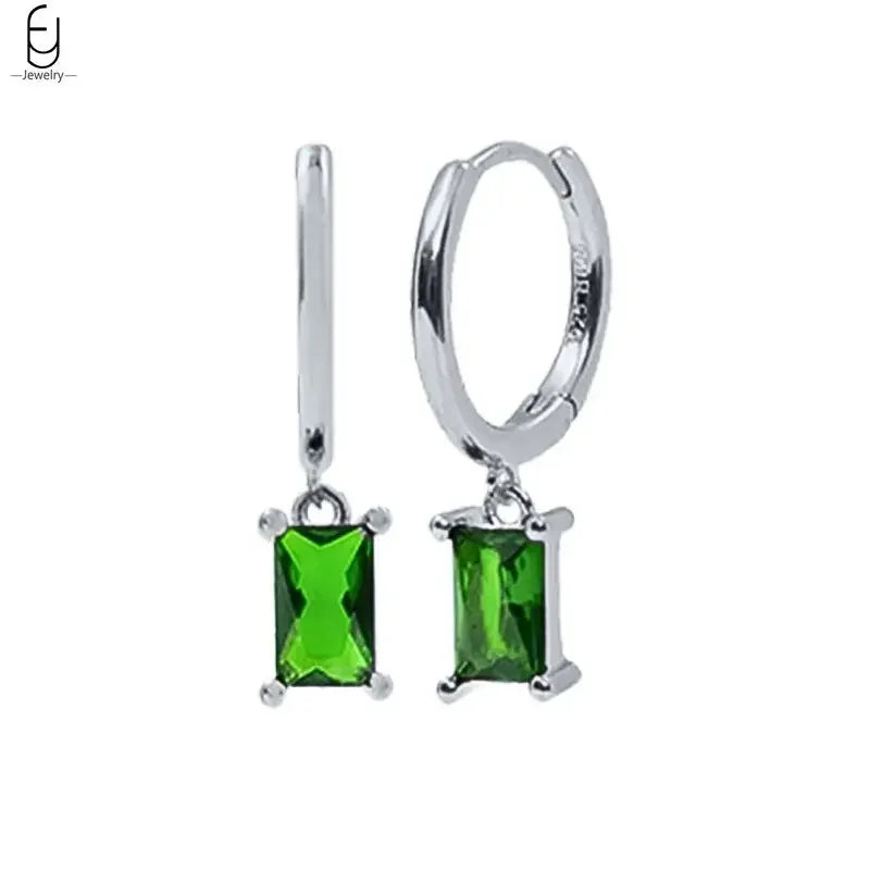 green hoop earrings​