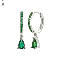 green hoop earrings​