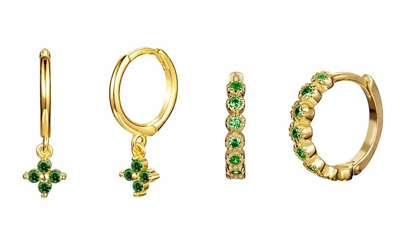 green hoop earrings​