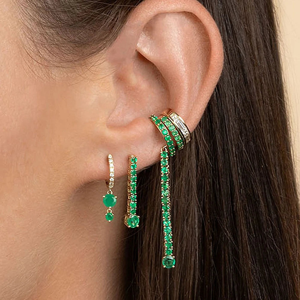 green hoop earrings​