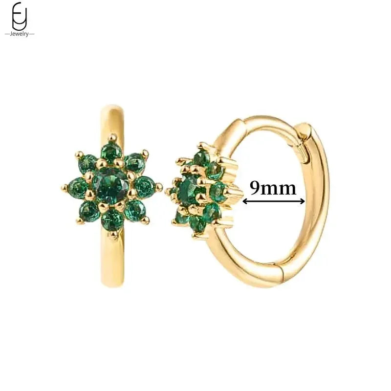 green hoop earrings​