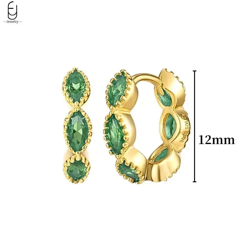 green hoop earrings​