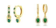 green hoop earrings​