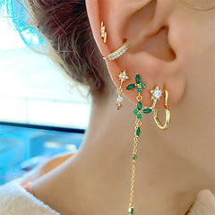 green hoop earrings​