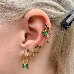 green hoop earrings​