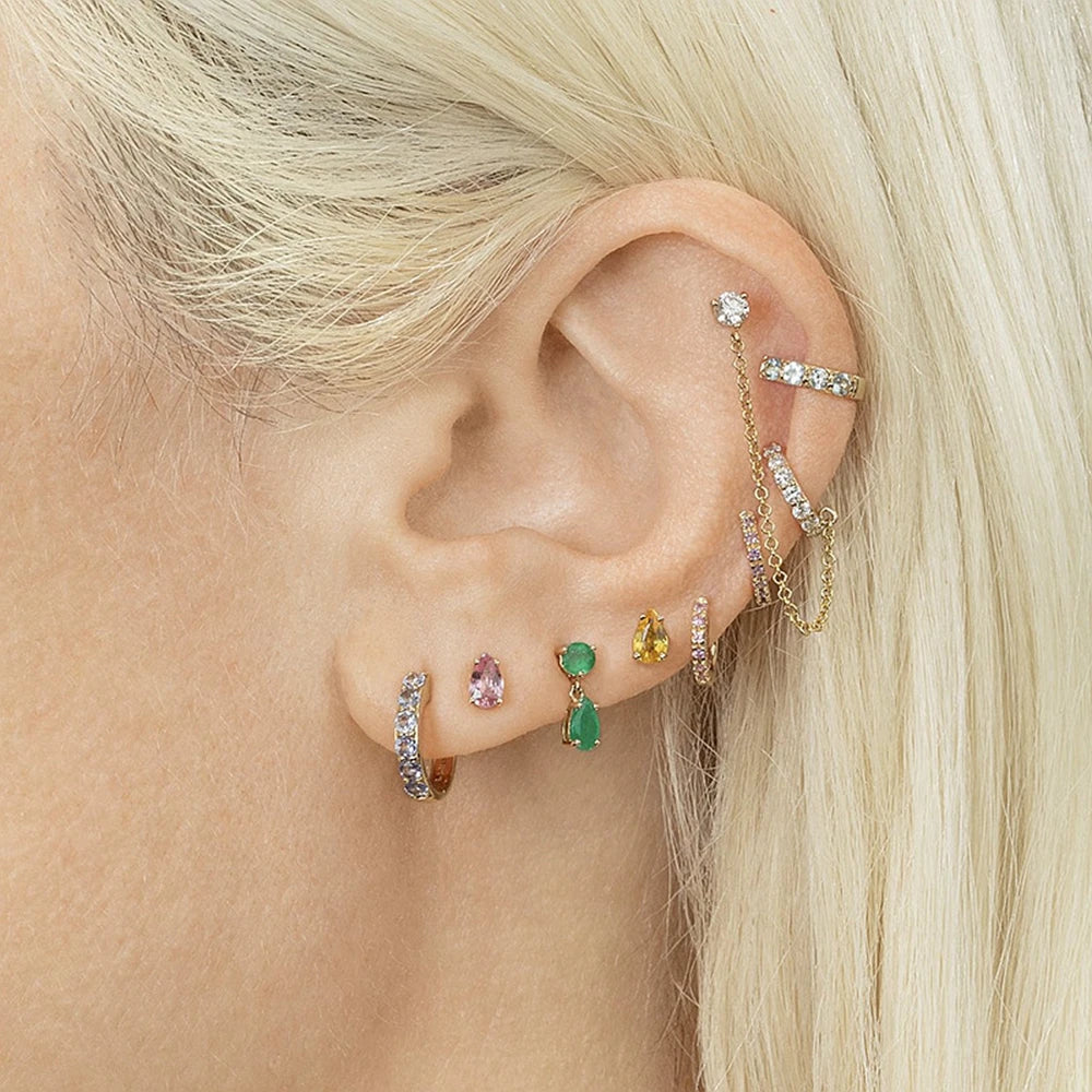 green hoop earrings​