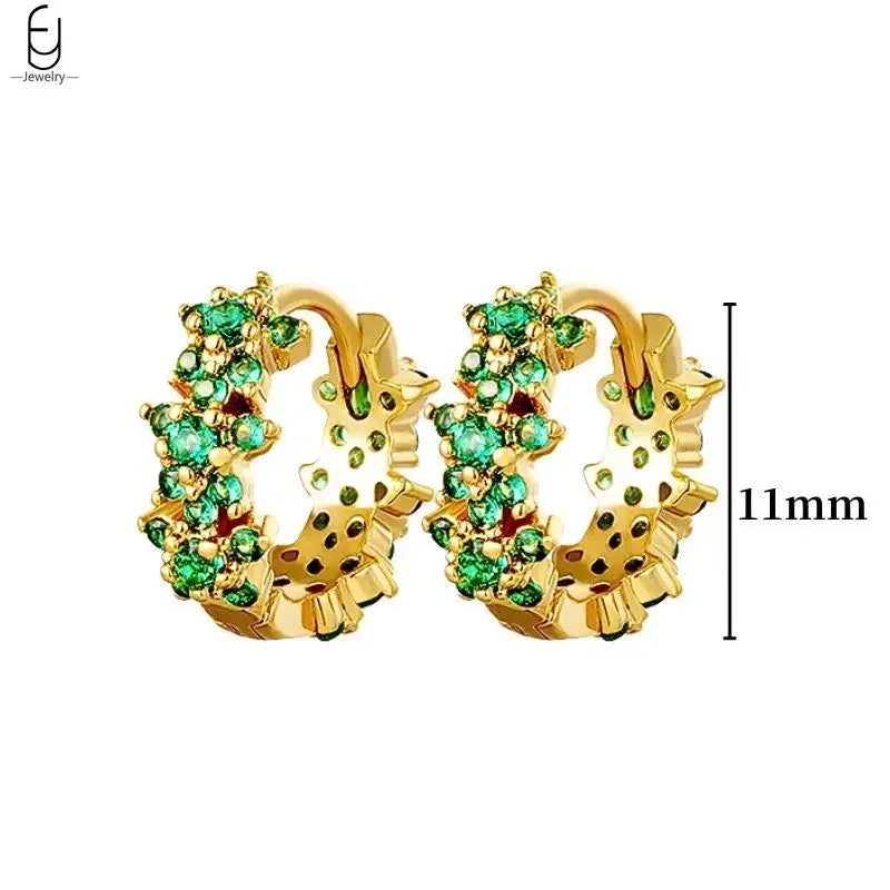 green hoop earrings​