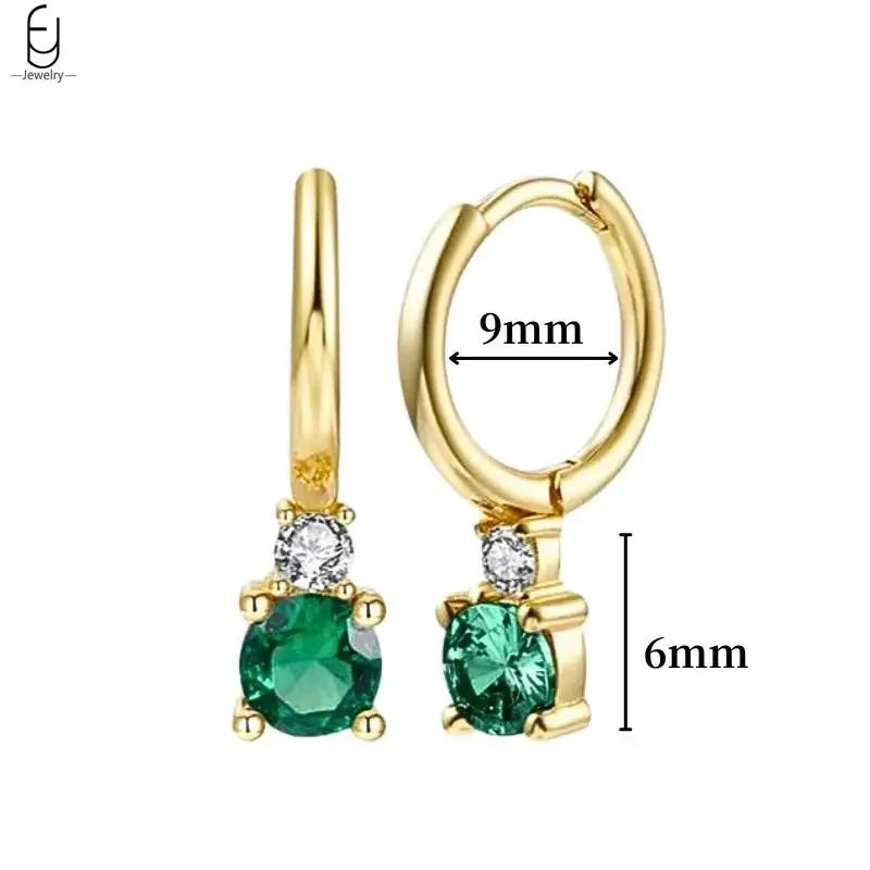 green hoop earrings​