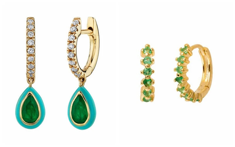 green hoop earrings​