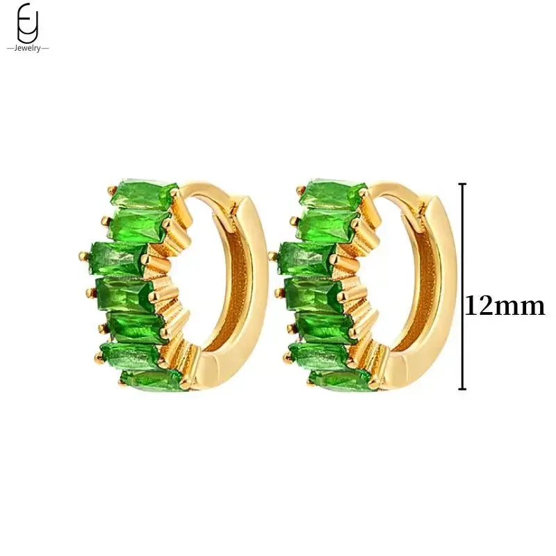 green hoop earrings​