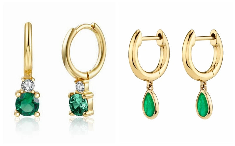 green hoop earrings​