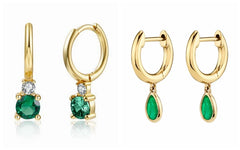 green hoop earrings​