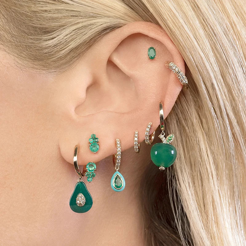 green hoop earrings​