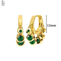 green hoop earrings​