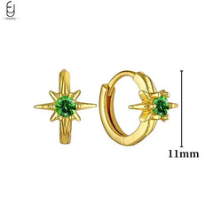 green hoop earrings​