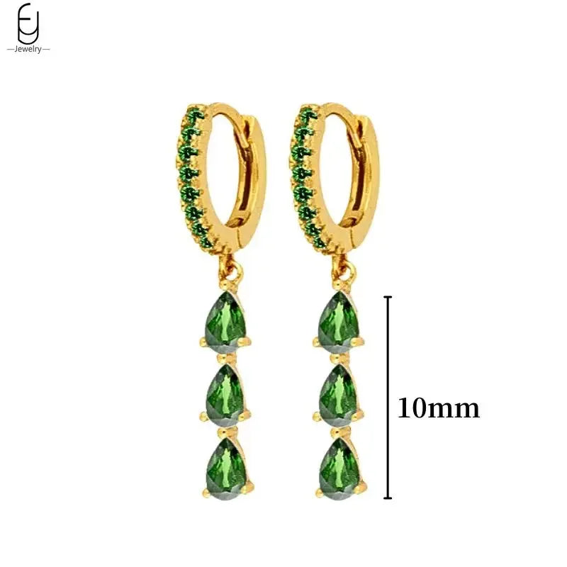 green hoop earrings​