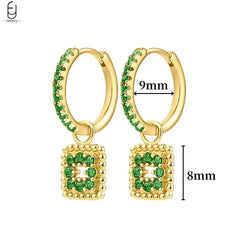 green hoop earrings​