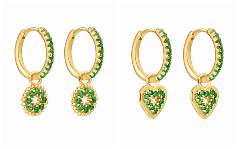 green hoop earrings​